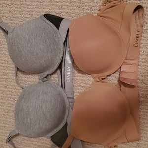 Lot of 2 Lively tshirt bras 36A